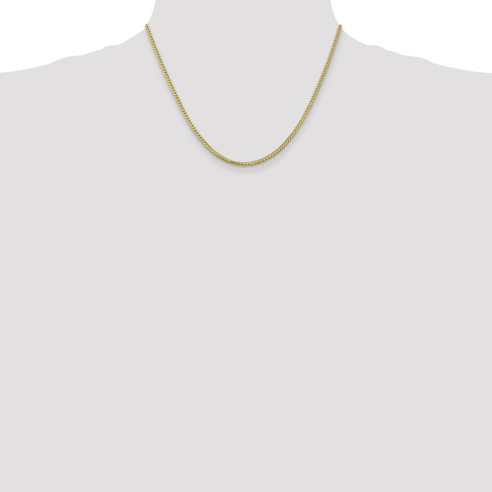 10K Yellow Gold 18" 2mm Franco Chain Necklace with Lobster Clasp