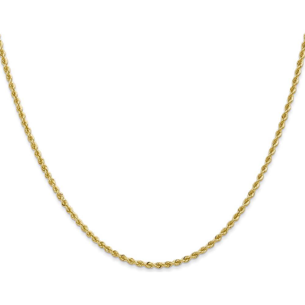10K Yellow Gold 18" 2mm Regular Rope Chain Necklace with Lobster Clasp