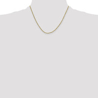 10K Yellow Gold 18" 2mm Semi-Solid Diamond-Cut Rope Chain with Lobster Clasp