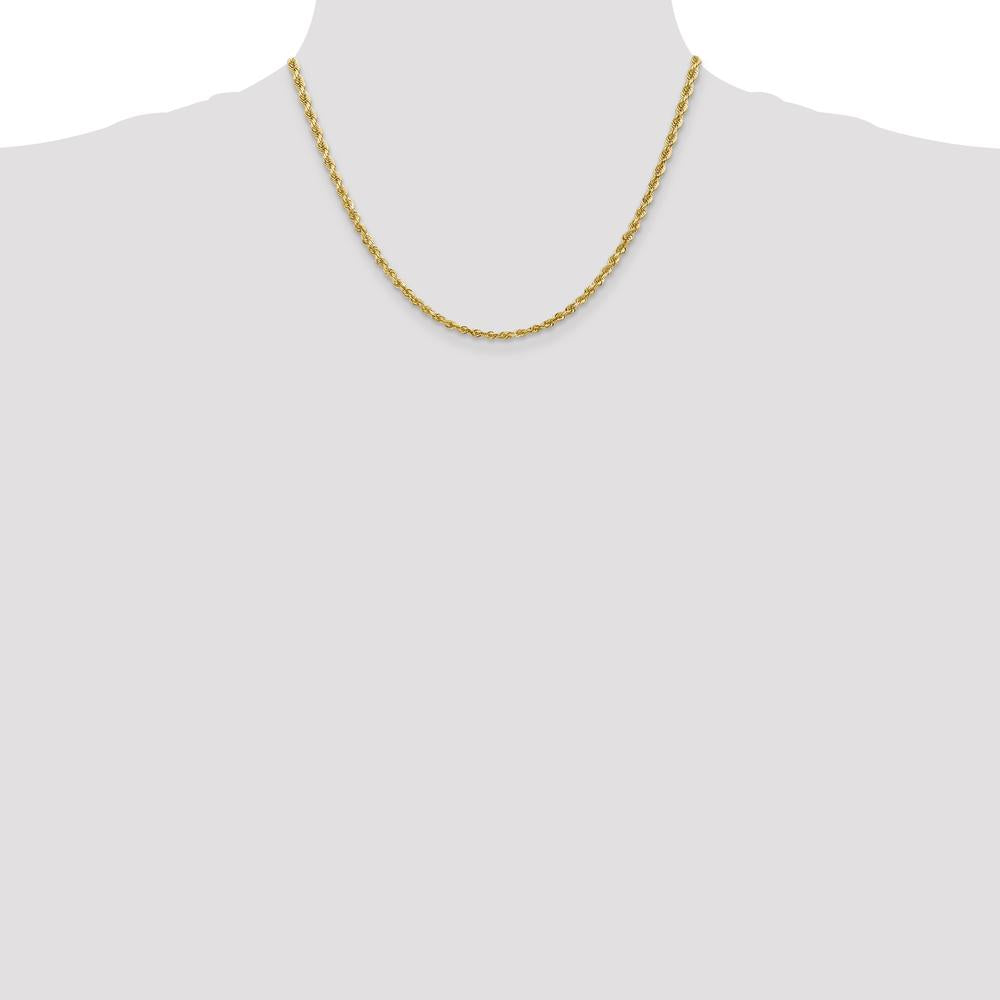 10K Yellow Gold 18" 3.35mm Diamond-Cut Rope Chain Necklace