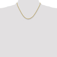 10K Yellow Gold 18" 3.5mm Semi-Solid Rope Chain Necklace