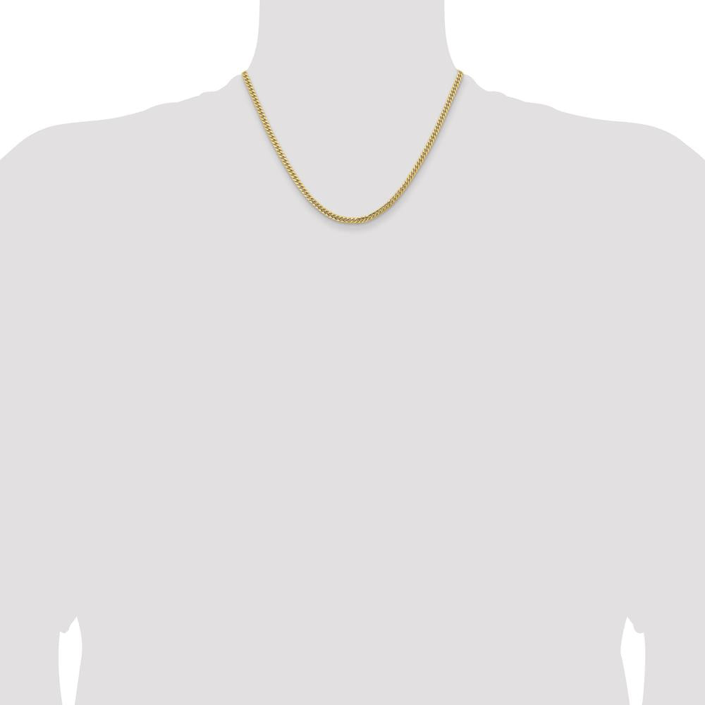 10K Yellow Gold 18" 3.5mm Solid Miami Cuban Chain Necklace