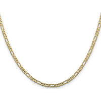 10K Yellow Gold 18" 3mm Concave Figaro Chain Necklace