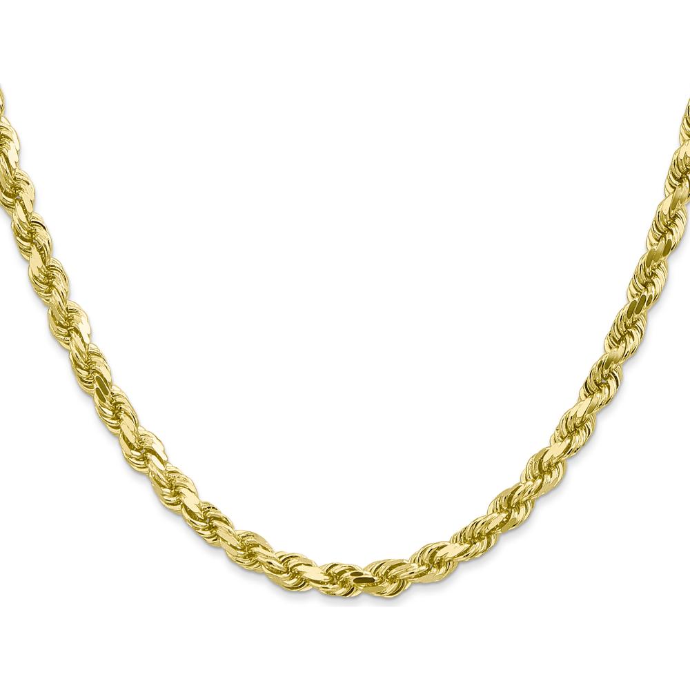 10K Yellow Gold 18" 4.5mm Diamond-Cut Rope Necklace