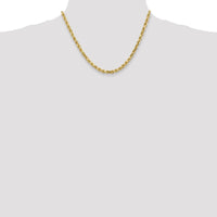 10K Yellow Gold 18" 4.5mm Diamond-Cut Rope Necklace