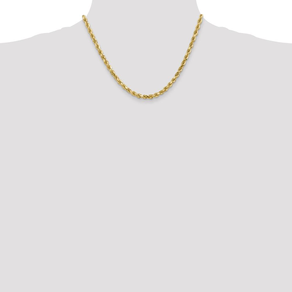 10K Yellow Gold 18" 4.5mm Diamond-Cut Rope Necklace