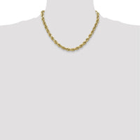 10K Yellow Gold 18" 4.9mm Semi-Solid Diamond-Cut Rope Chain Necklace