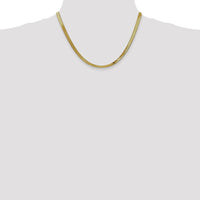 10K Yellow Gold 18" 4mm Herringbone Chain Necklace - Polished Finish