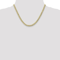 10K Yellow Gold 18" 5.25mm Polished Curb Link Chain with Lobster Clasp