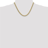 10K Yellow Gold 18" 5.25mm Semi-Solid Miami Cuban Chain Necklace