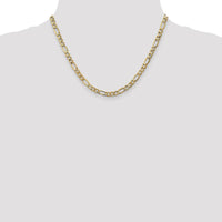 10K Yellow Gold 18" 5.35mm Semi-Solid Figaro Chain with Polished Finish