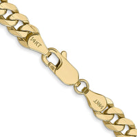 10K Yellow Gold 18" 5.75mm Flat Beveled Curb Chain - Polished Finish