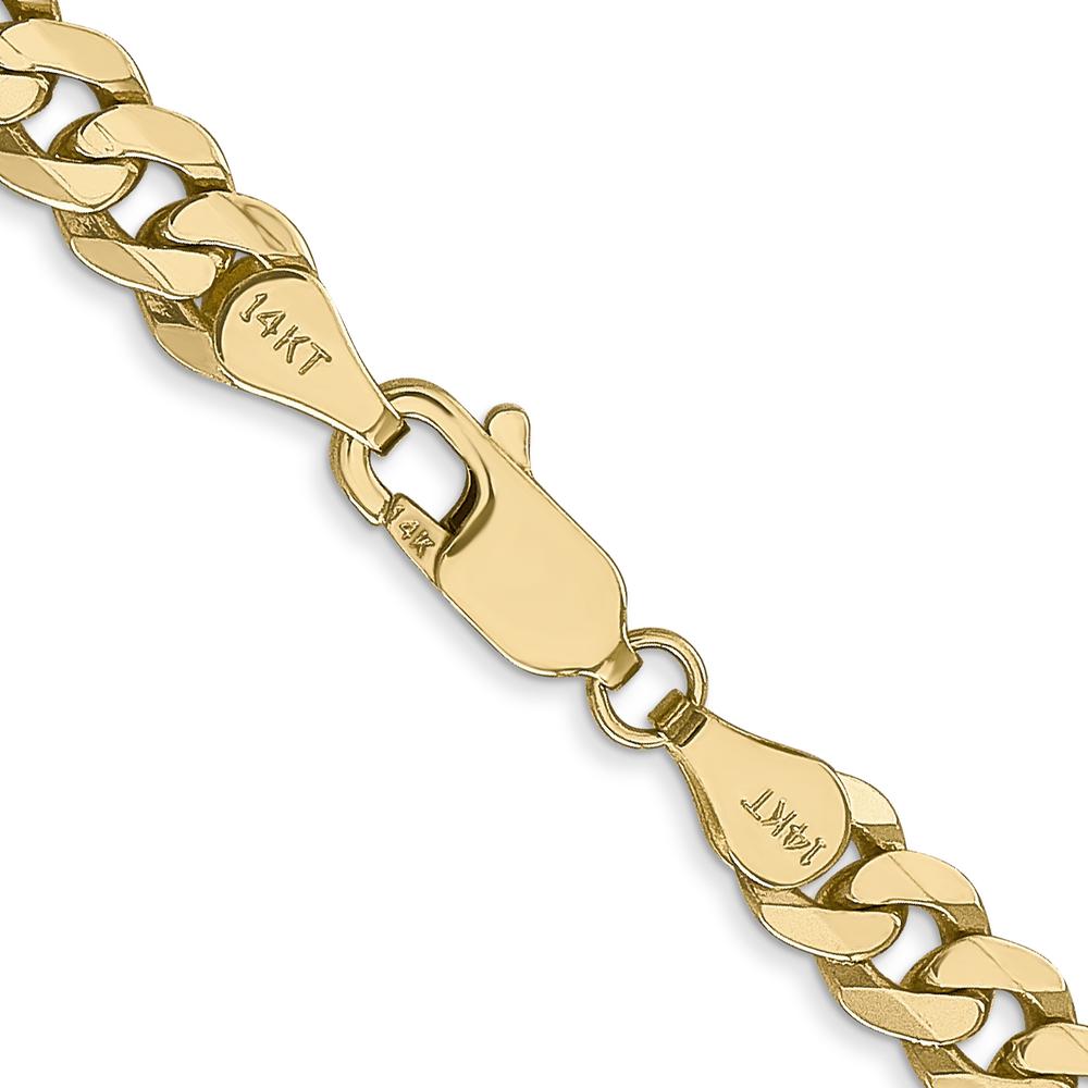 10K Yellow Gold 18" 5.75mm Flat Beveled Curb Chain - Polished Finish