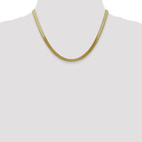 10K Yellow Gold 18" 5mm Polished Herringbone Chain Necklace