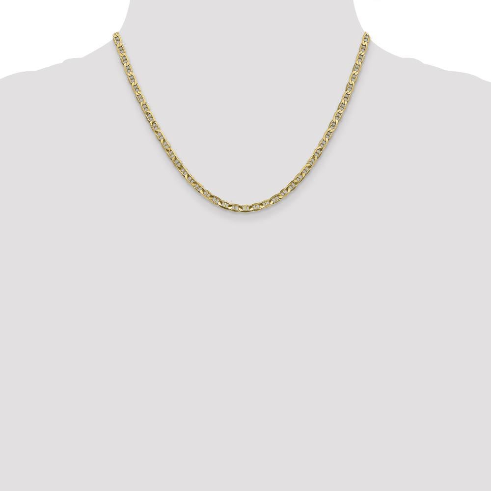 10K Yellow Gold 18" Anchor Chain Necklace - 3.75mm Width
