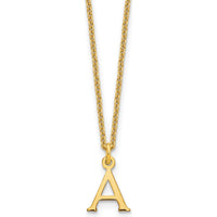 10K Yellow Gold 18" Cable Chain Necklace with Cutout Letter A Pendant