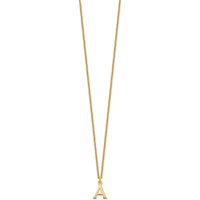 10K Yellow Gold 18" Cable Chain Necklace with Cutout Letter A Pendant
