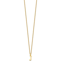 10K Yellow Gold 18" Cable Chain Necklace with Polished Letter J Initial Pendant