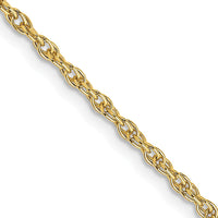 10K Yellow Gold 18" Cable Rope Chain - 1.55mm Width