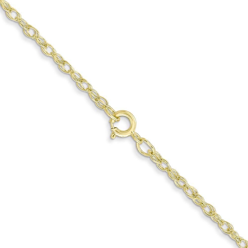 10K Yellow Gold 18" Carded Cable Rope Chain - 1.35mm Width