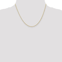 10K Yellow Gold 18" Carded Cable Rope Chain - 1.35mm Width