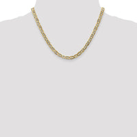 10K Yellow Gold 18" Concave Anchor Chain Necklace - 5.25mm Width