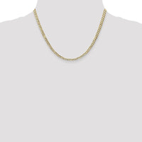 10K Yellow Gold 18" Concave Curb Chain Necklace - 3.8mm Width