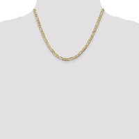 10K Yellow Gold 18" Concave Open Figaro Chain Necklace - 4.5mm Width