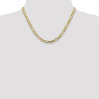 10K Yellow Gold 18" Concave Open Figaro Chain Necklace - 5.5mm Width