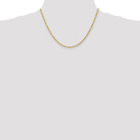 10K Yellow Gold 18" Diamond-Cut 3mm Rope Chain Necklace with Lobster Clasp