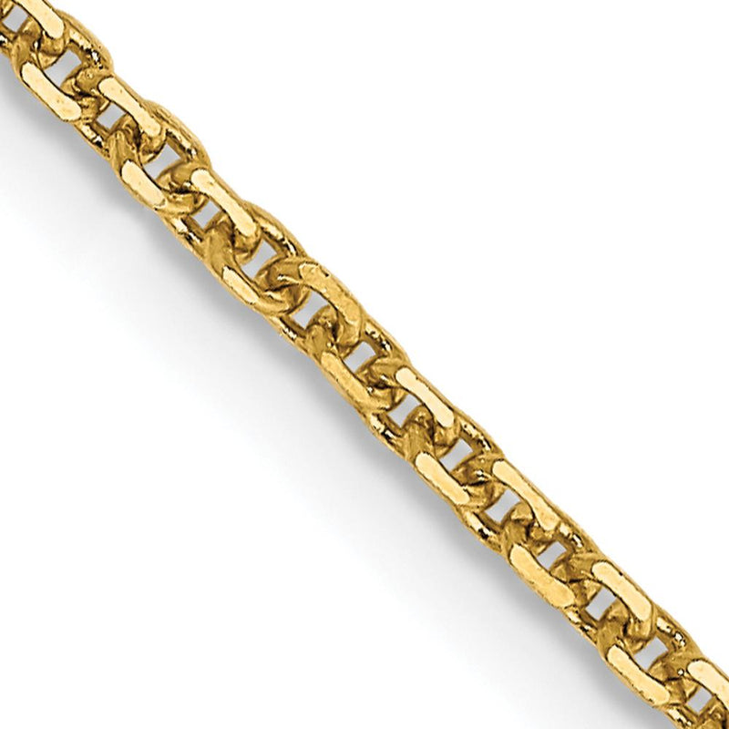 10K Yellow Gold 18" Diamond-Cut Cable Chain Necklace - 1.3mm Width