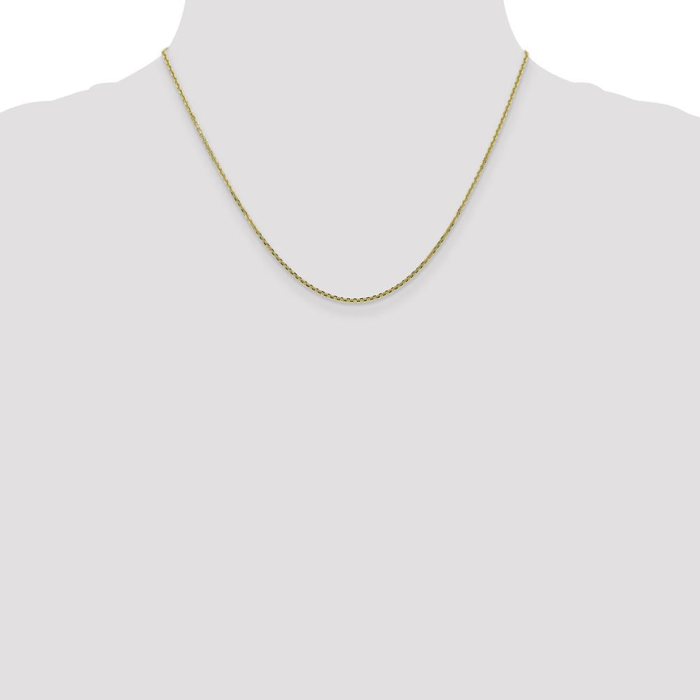 10K Yellow Gold 18" Diamond-Cut Cable Chain Necklace - 1.3mm Width