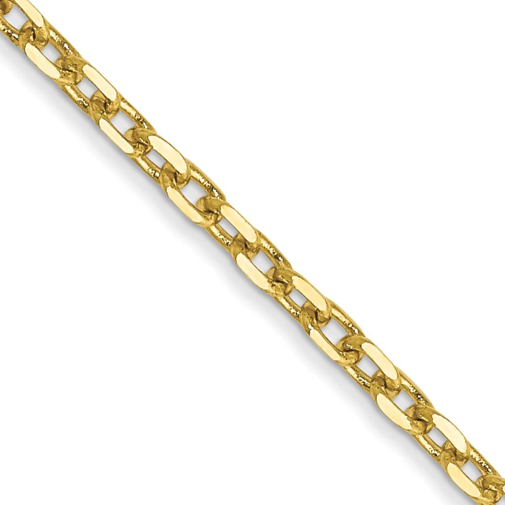 10K Yellow Gold 18" Diamond-Cut Cable Chain Necklace - 1.8mm Width