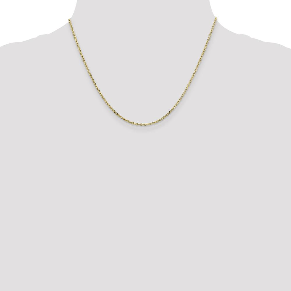 10K Yellow Gold 18" Diamond-Cut Cable Chain Necklace - 1.8mm Width