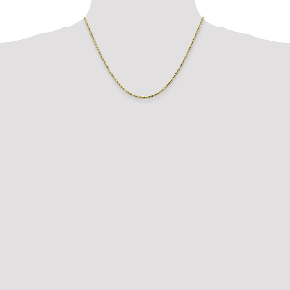 10K Yellow Gold 18" Diamond-Cut Rope Chain - 1.75mm Width