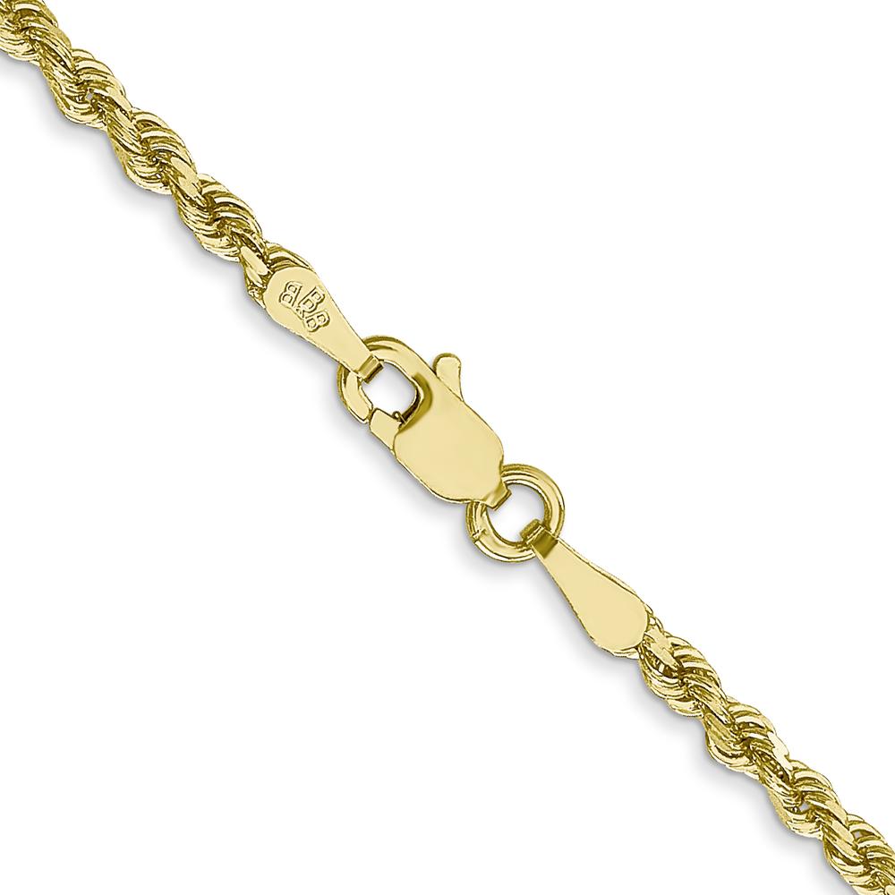 10K Yellow Gold 18" Diamond-Cut Rope Chain - 2.25mm Width