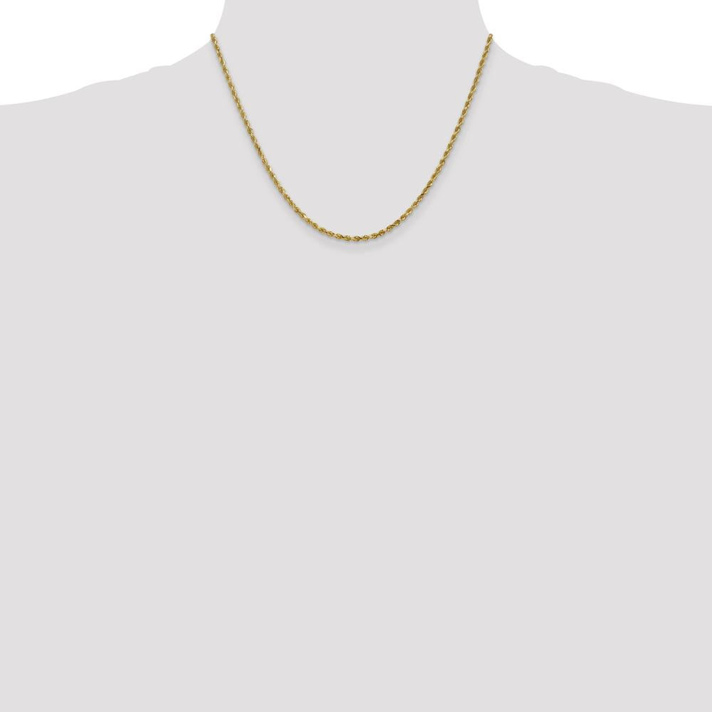 10K Yellow Gold 18" Diamond-Cut Rope Chain - 2.25mm Width
