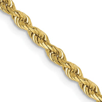 10K Yellow Gold 18" Diamond-Cut Rope Chain - 2.75mm Width