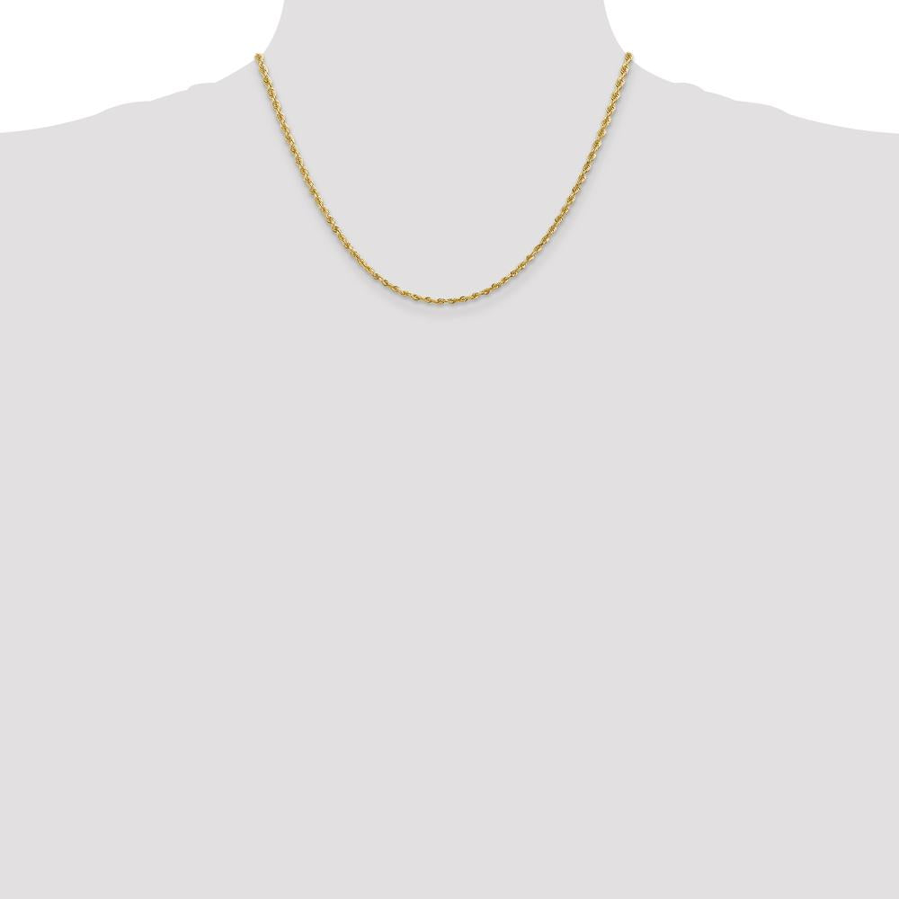 10K Yellow Gold 18" Diamond-Cut Rope Chain - 2.75mm Width