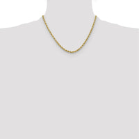 10K Yellow Gold 18" Diamond-Cut Rope Chain - 3.75mm Width
