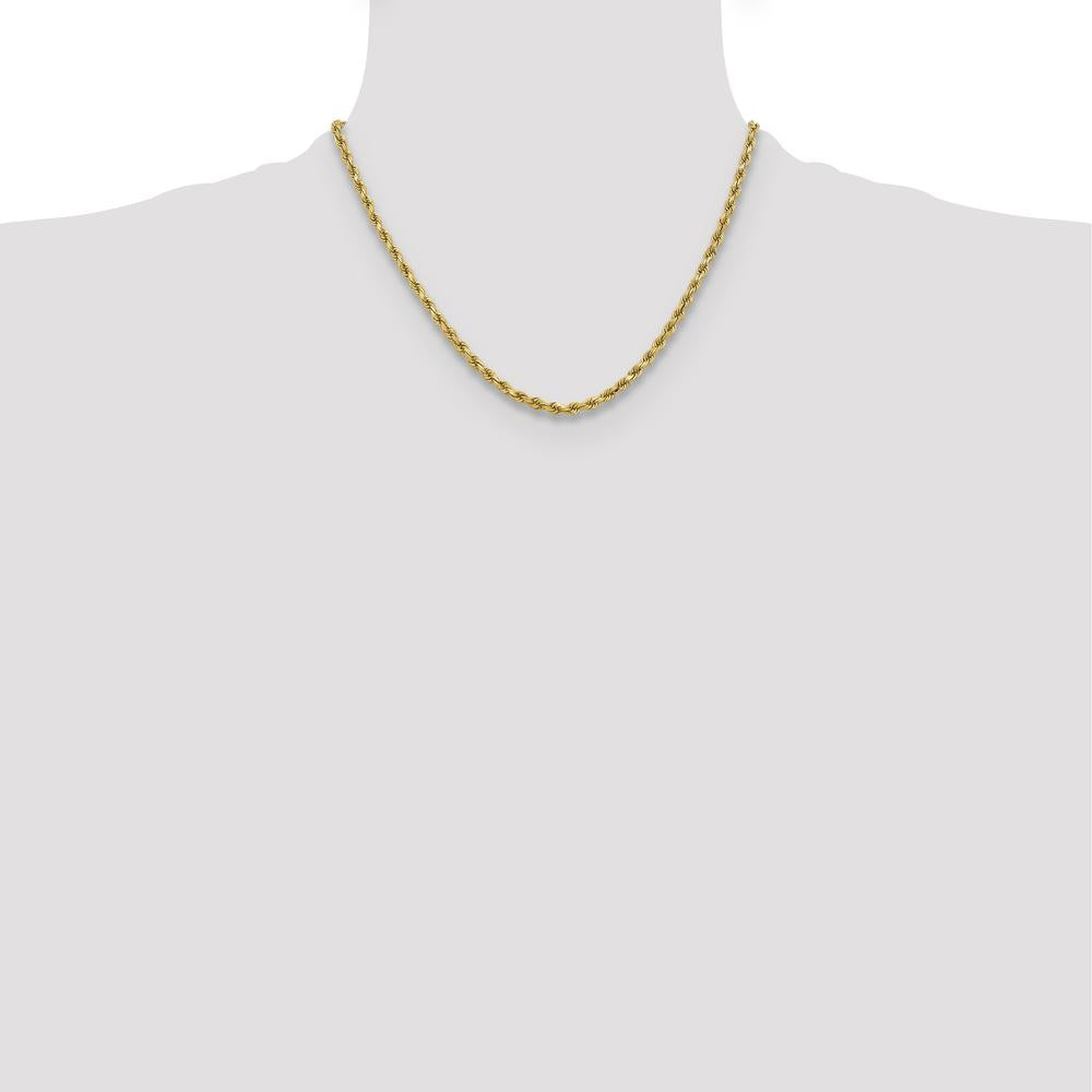 10K Yellow Gold 18" Diamond-Cut Rope Chain - 3.75mm Width
