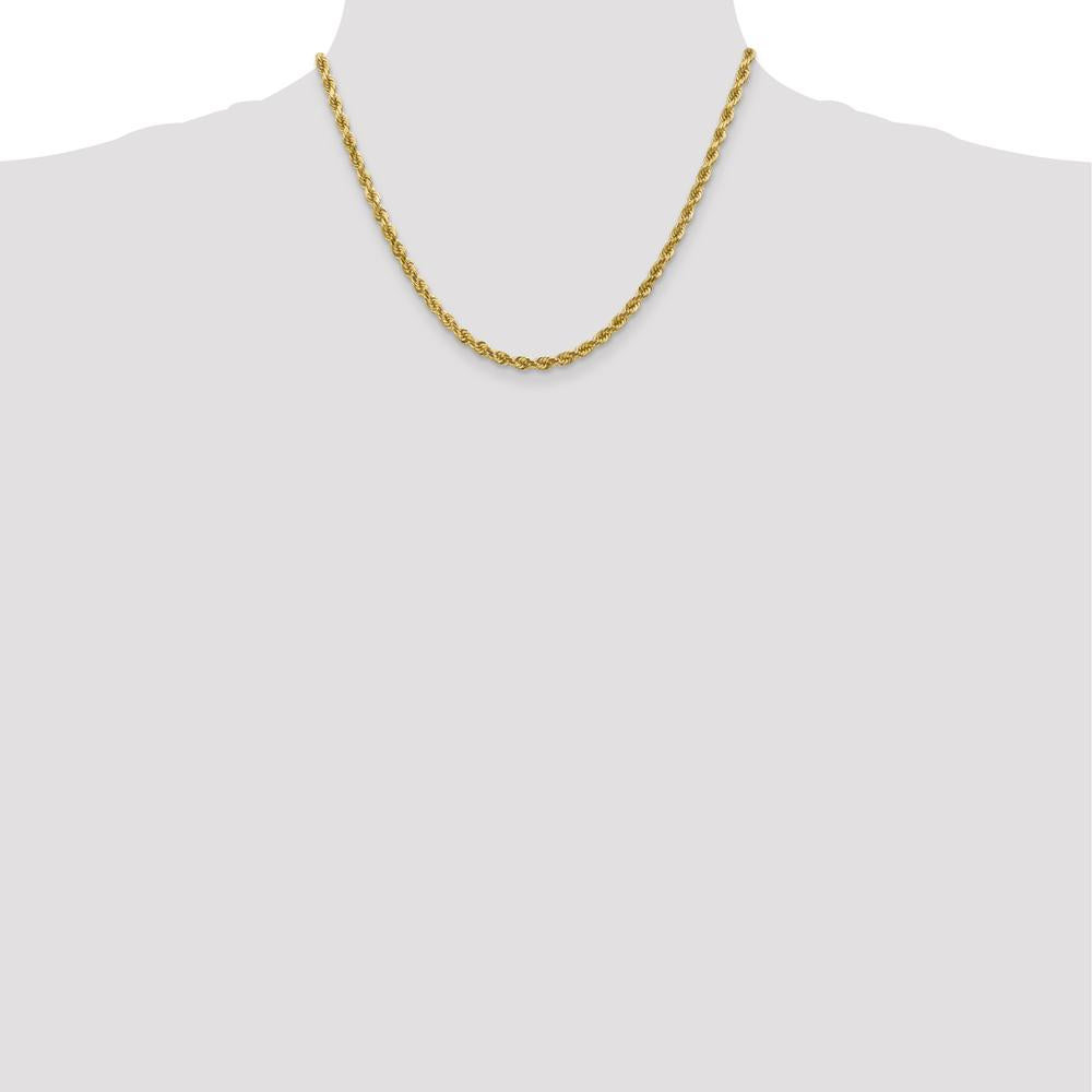 10K Yellow Gold 18" Diamond-Cut Rope Chain - 4mm Width