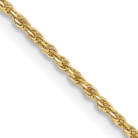 10K Yellow Gold 18" Diamond-Cut Rope Chain Necklace - 1.15mm Width