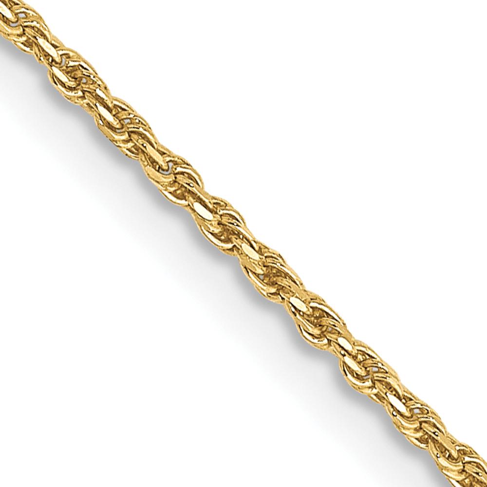 10K Yellow Gold 18" Diamond-Cut Rope Chain Necklace - 1.15mm Width