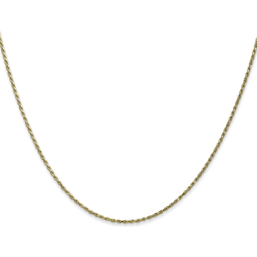10K Yellow Gold 18" Diamond-Cut Rope Chain Necklace - 1.15mm Width
