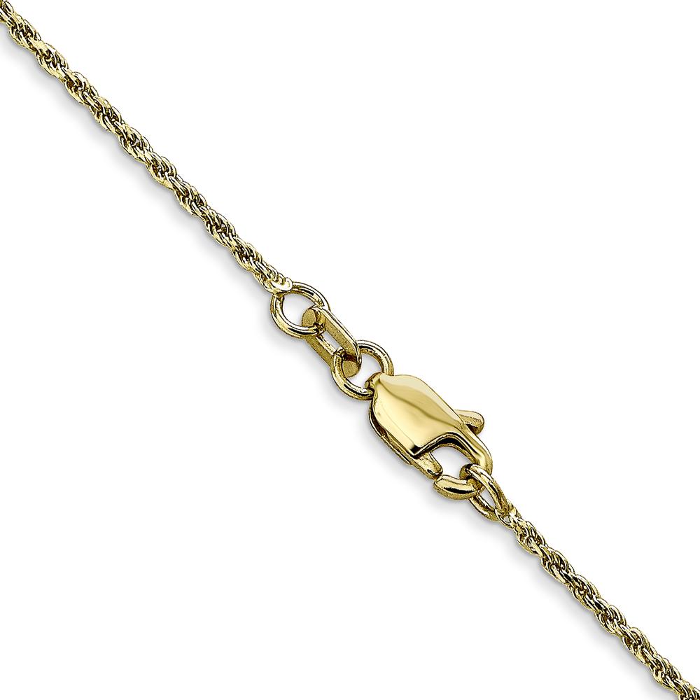 10K Yellow Gold 18" Diamond-Cut Rope Chain Necklace - 1.15mm Width