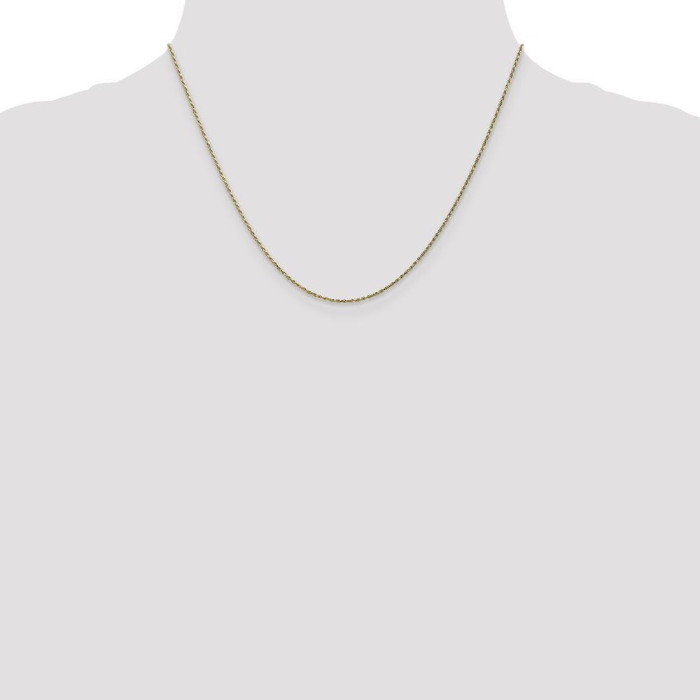 10K Yellow Gold 18" Diamond-Cut Rope Chain Necklace - 1.15mm Width