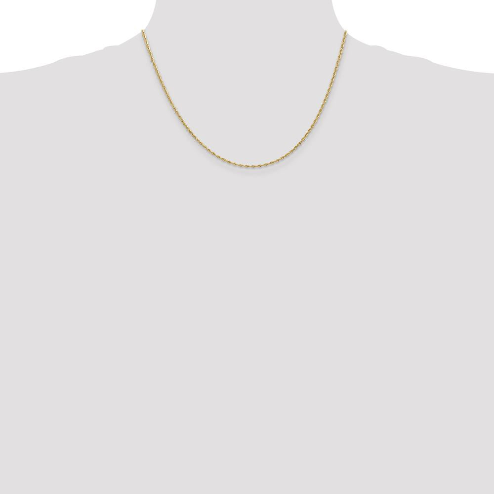 10K Yellow Gold 18" Diamond-Cut Rope Chain Necklace - 1.85mm Width