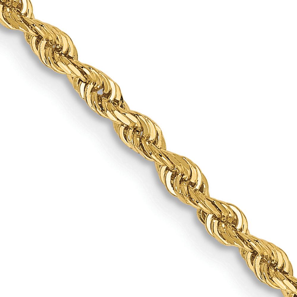 10K Yellow Gold 18" Diamond-Cut Rope Chain Necklace - 2.25mm Width