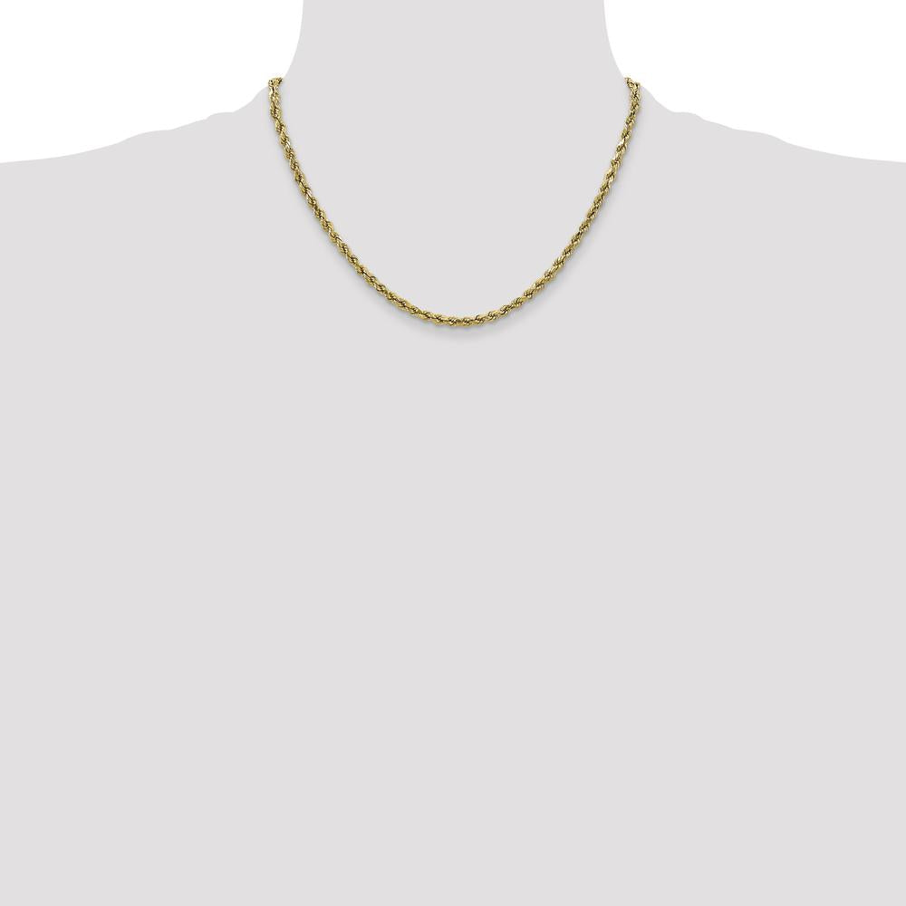 10K Yellow Gold 18" Diamond-Cut Rope Chain Necklace - 2.5mm
